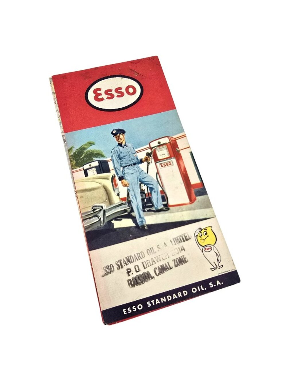 Vintage 1960 Esso Mapa De La República De Panamá Foldable Road Map LI632
